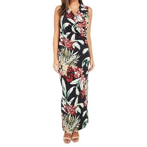 Tommy Bahama Dresses & Skirts - Tommy Bahama Hibiscus Tropical Floral Sleeveless Maxi Dress Small Black